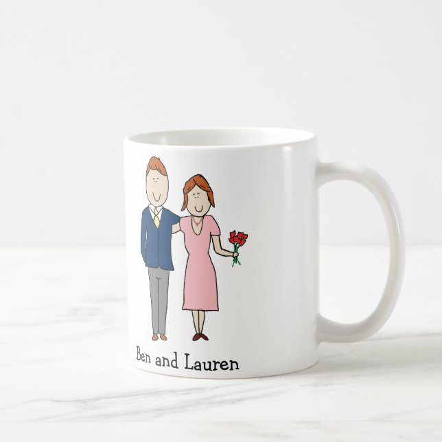 Anniversary couple- personalised cartoon mug (Right)