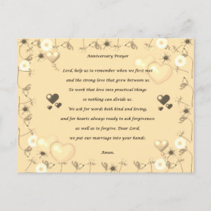 Anniversary Couple Prayer Postcard