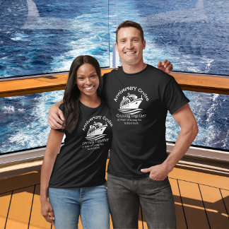 Anniversary Cruise Black Personalise T-Shirt