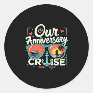 Anniversary Cruise Couples Matching Romantic Cruis Classic Round Sticker