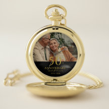 Anniversary custom photo wedding modern black gold