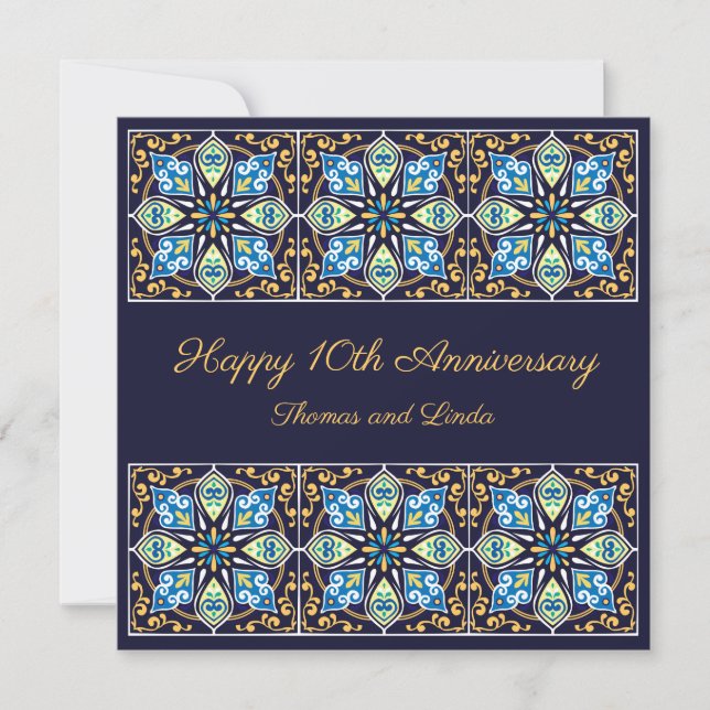 Anniversary customisable blue Azulejos (Front)