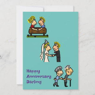 Anniversary Cute Couple Aging Love Forever Invitation
