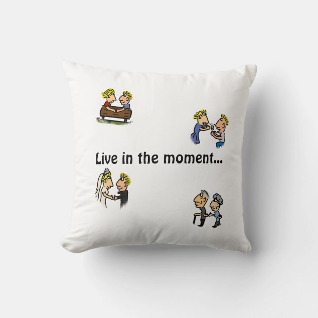 Anniversary Cute Couple 🎉 Aging Together Cartoon Cushion (Front)