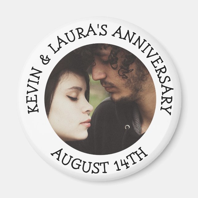 Anniversary Date Personalised Reminder Magnet (Front)