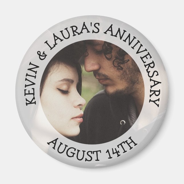 Anniversary Date Personalised Reminder Magnet (Front)