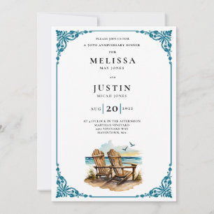 Anniversary Dinner Beach Chairs Invitation