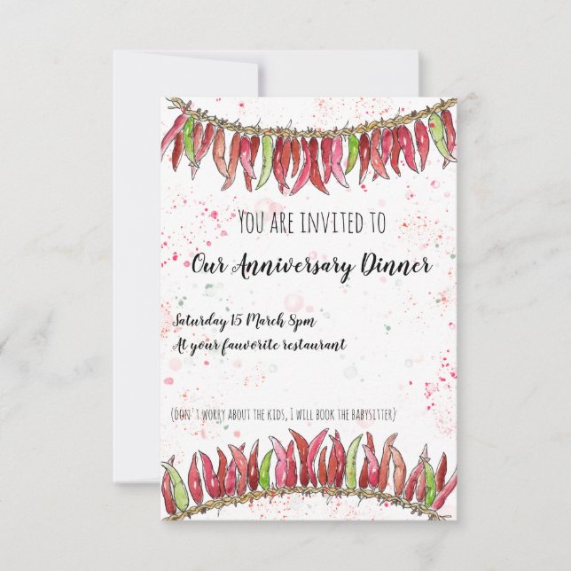 Anniversary dinner invitation gift (Front)