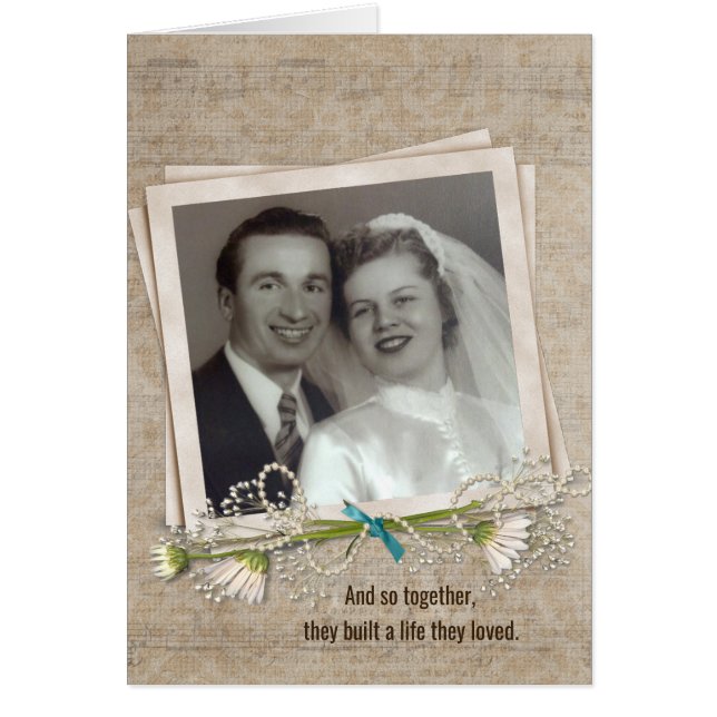 Anniversary dinner invitation with photo frame (Front)