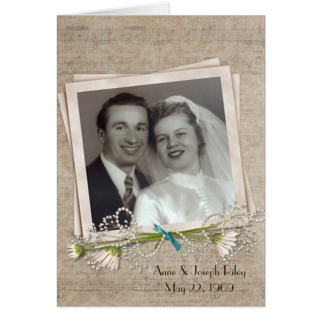 Anniversary dinner invitation with photo frame (Front)