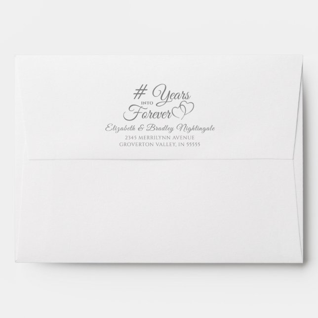 Anniversary Elegant Silver YEARS INTO FOREVER Envelope (Back (Top Flap))