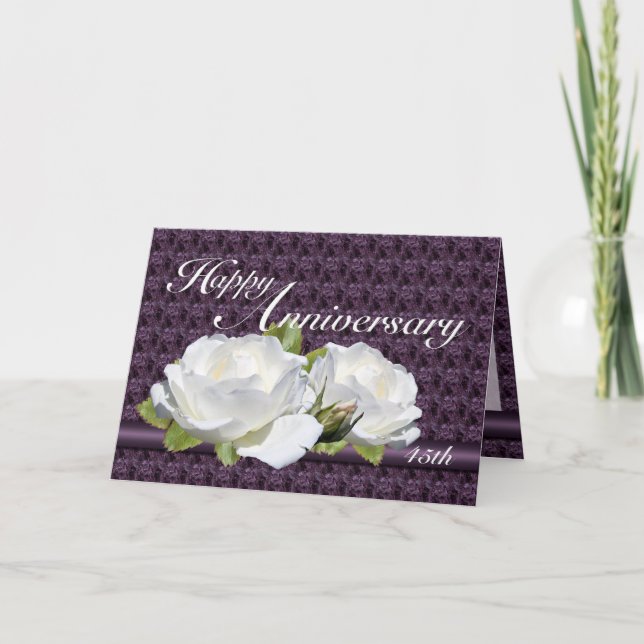 Anniversary Elegant White Roses Cards (Front)