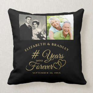 Anniversary Elegant YEARS INTO FOREVER 2 Photos Cushion