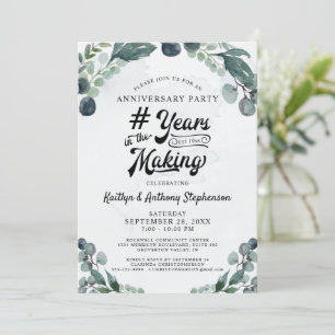 Anniversary Eucalyptus # YEARS IN THE MAKING Invitation
