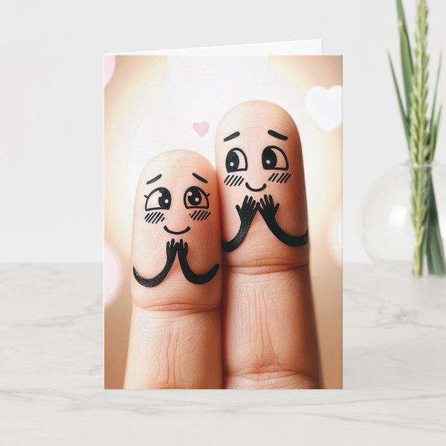 Anniversary Fingers In Love Card (Front)