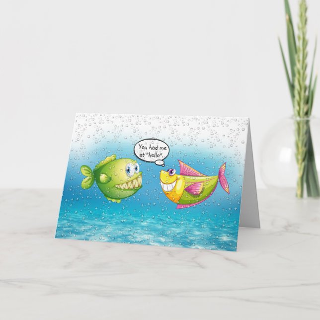Anniversary Fish in Bubbles Card (Front)
