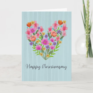 Anniversary Floral Heart Card