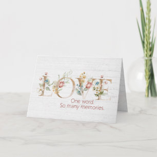 Anniversary Floral Love Text On Wood  Card