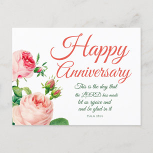 Anniversary Floral Psalm 118:24   Postcard