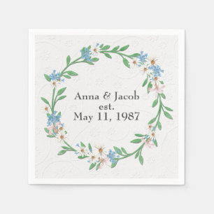 Anniversary Flower Wreath Napkins