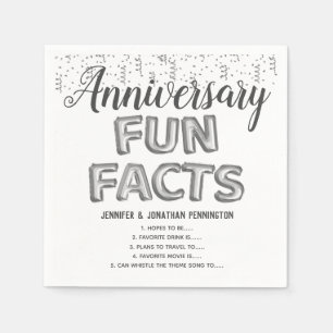 Anniversary Fun Facts Balloon Text Napkins