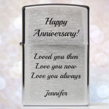 Anniversary Gift Zippo Lighter with YOUR TEXT