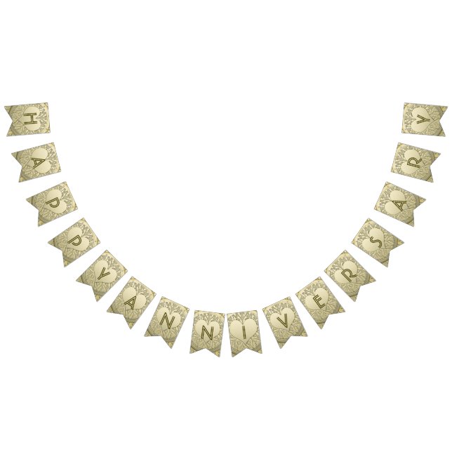 ☆ANNIVERSARY☆ Gold Heart Glitter Bunting (All)