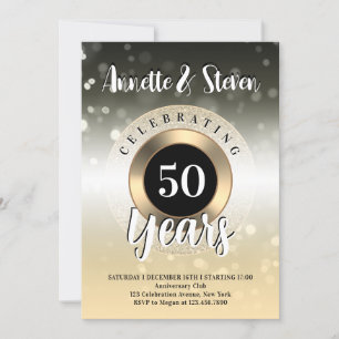 Anniversary golden tone classy Invitation