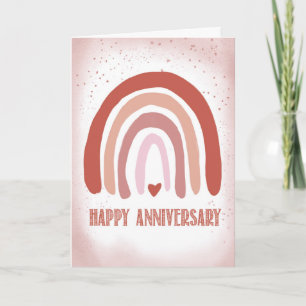 Anniversary Hand Painted Soft Pink Watercolor Rain Card