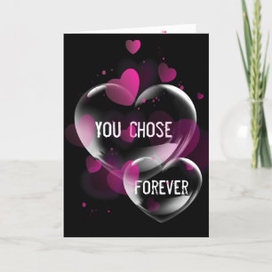 Anniversary Heart Bubbles on Black Card