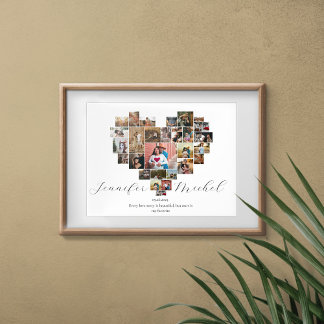 ANNIVERSARY HEART COLLAGE POSTER AND PRINT
