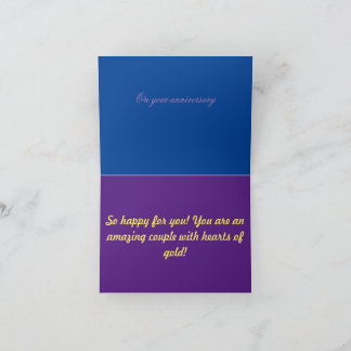 Anniversary heart of gold card