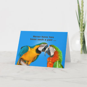Anniversary, Humour, Parrots in Love Card