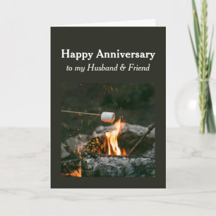 Anniversary Husband Friend Camping Fire Outdoors Card