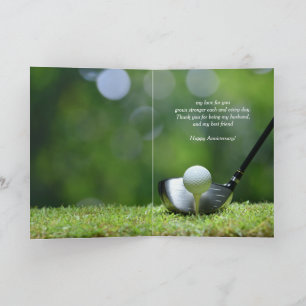 Anniversary Husband Friend Golf ballCourse  Golfer Card