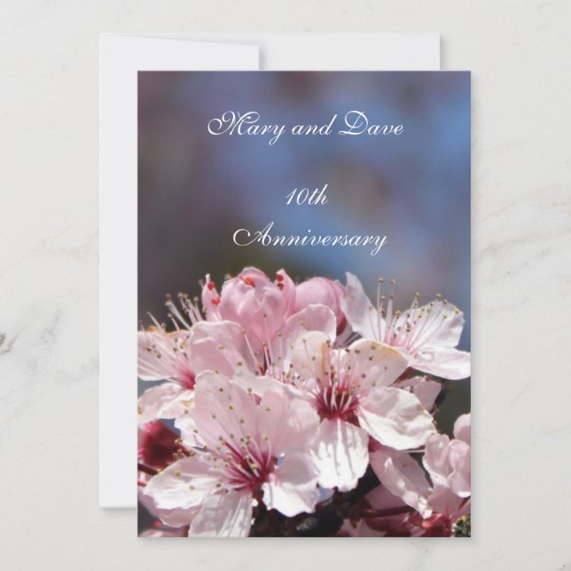 anniversary invitation cherry blossoming tree (Front)