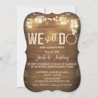 Anniversary invitation Rustic Vow Renewal Party