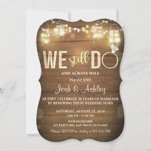 Anniversary invitation Rustic Vow Renewal Party