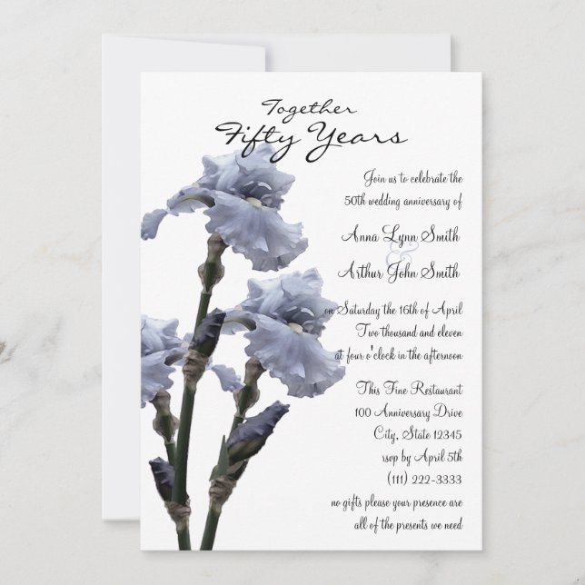 Anniversary Iris Invitation (Front)
