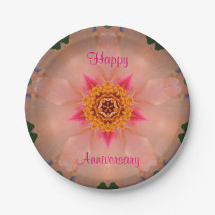 Anniversary Kaleidoscope Floral Paper Plate