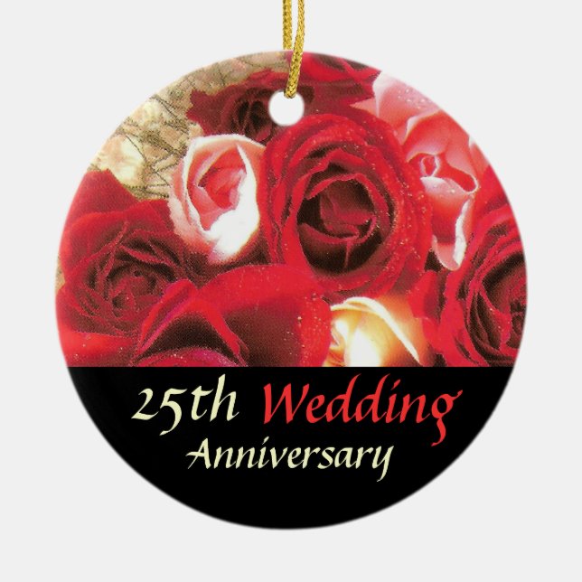 Anniversary Keepsake Ceramic Tree Decoration (Front)