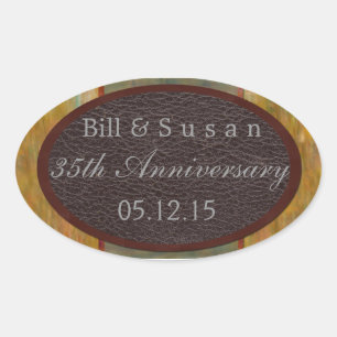 Anniversary leather and plaque label