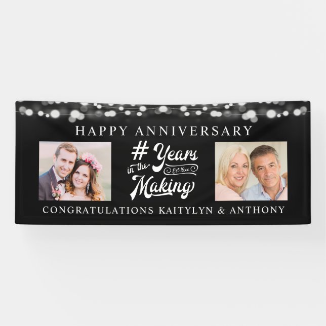 Anniversary Lights Photo YEARS IN THE MAKING Banner (Horizontal)