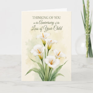 Anniversary Loss Child White Calla Lilies Card