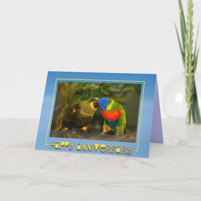 Anniversary Love Birds Card (Front)