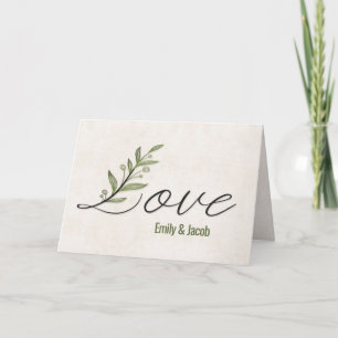 Anniversary Love Font with Leaves Card