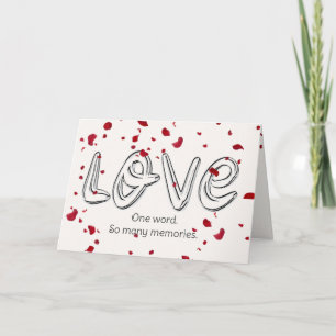 Anniversary Love Text With Falling Rose Petals Card