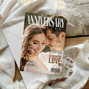 Anniversary Magazine Cover Husband   Wife Photo Card
