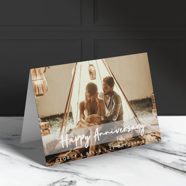 Anniversary Modern Photo | Happy Couple Pic & Name Card (Creator Uploaded)