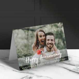 Anniversary Modern Photo Love Husband Wife Happy Card